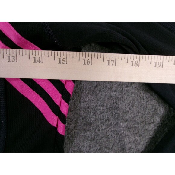 Adidas Jacket Womens S Hooded ClimaWarm Zip Athletic Track Black Pink Stripes - Picture 3 of 11